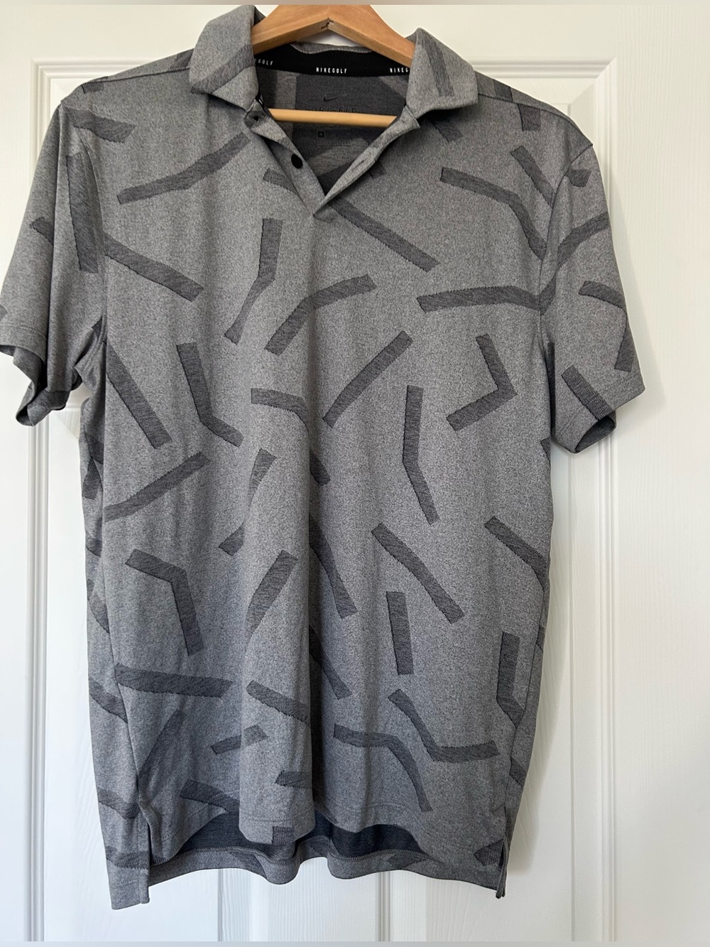 Nike Men's Gray Geometric Polo Shirt